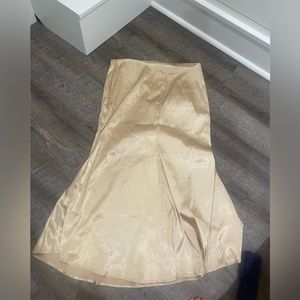 Gold silk maxi skirt